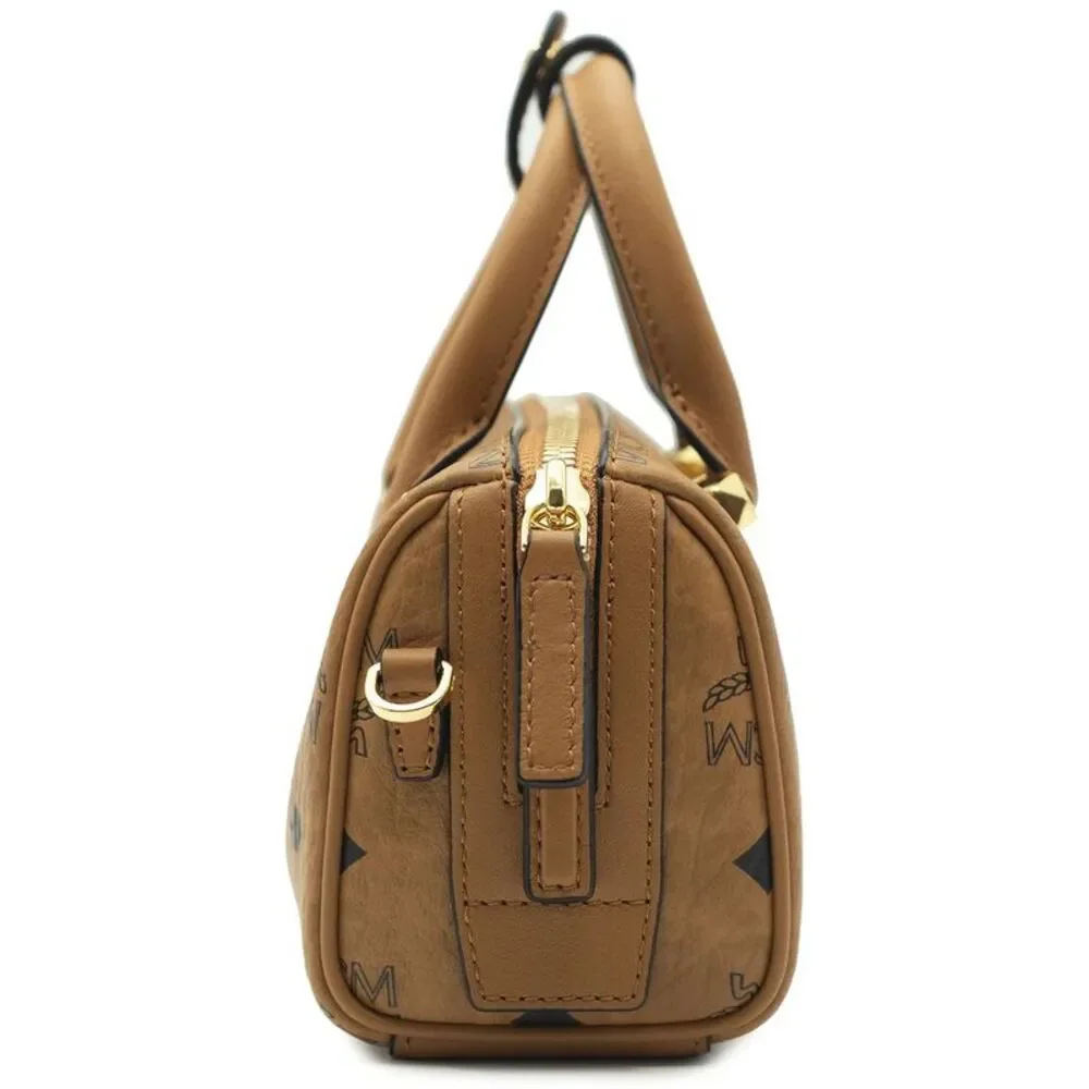 Mcm Essential Visetos Boston Bag, Brown - Picture 5 of 5